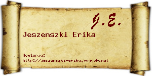 Jeszenszki Erika névjegykártya