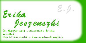 erika jeszenszki business card